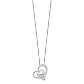 Sophia Jewelers Sterling Silver Double Heart CZ Necklace with Poem Card
